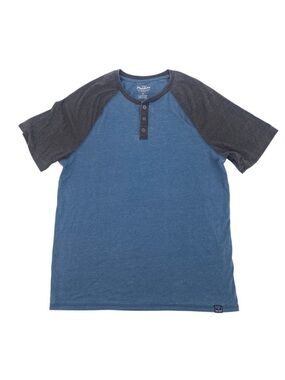 Flag & Anthem Men’s Size M Blue Short Raglan Sleeve Henley Shirt Lightweight